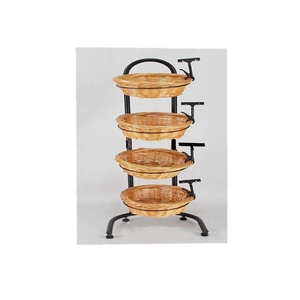 Soporte redondo para 4 estantes para frutas, soporte para pan, estante para productos básicos con cesta - Product Image 1