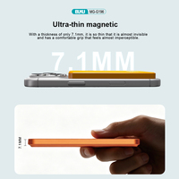 Banque d'alimentation BUKU 5000 mAh avec charge sans fil, format mini, aimant puissant, coque en alliage d'aluminium pour téléphone