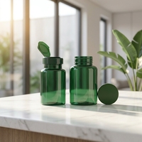 Bouteilles de suppléments en PET personnalisées en gros, 100cc 120cc, contenants en plastique colorés pour capsules de vitamines avec bouchons à vis