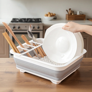 Escurridor de Platos Plegable, Ahorra Espacio, para Secar Platos, Tazones y Vajilla, Organizador de Almacenamiento de Cocina - Product Image 6