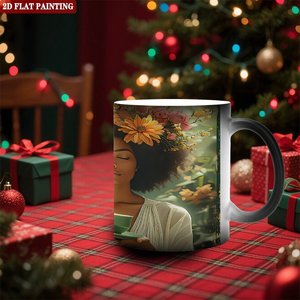 Sublimation Heat Changing Mug Frosted Black 11oz <b>Ceramic</b> DIY Blank <b>Cup</b> - Product Image 2