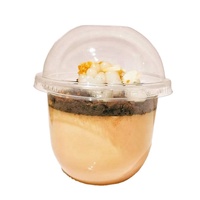 Boîte à gâteau transparente personnalisée de 220ml 280ml tasse en plastique PP jetable pot de yaourt crème glacée pouding tasse à dessert avec couvercle et cuillère