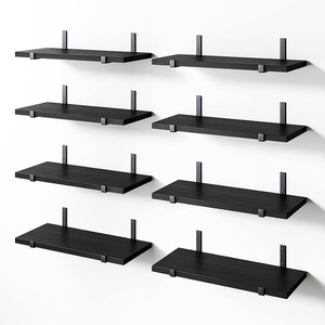 4 Tier <b>Wall</b> Decor Set 4 Storage Rack Bookshelf Wood <b>Floating</b> <b>Shelves</b> <b>Wall</b> Mounted Bathroom Kitchen Living Room Water Resistant - Product Image 4