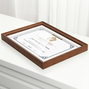 Khung Ảnh Thủ Công Gỗ Màu Nâu Tùy Chỉnh Khung Ảnh Chứng Nhận A4 Chứng Nhận Giấy Chứng Nhận Giấy Chứng Nhận Sử Dụng Kép Nền Và Tường - Product Image 4