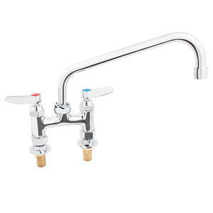 Grifo de Cocina Giratorio de Grado Comercial de 10 Pulgadas con Doble Manija, Cromado Liso, Cartucho Cerámico, Diseño Flexible - Product Image 1