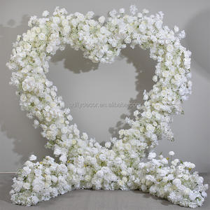 Hot Selling Red Heart Shape Blumen bogen Künstliche Rose Blumen hintergrund Hochzeit Bühnen dekoration Herz Blumen bogen - Product Image 3