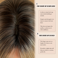 Peluca de Cabello Sintético Larga y Lisa de 24 Pulgadas, Color Degradado de Raíz Oscura a Rubio Cenizo, con Flequillo Cortina, Fibra Resistente al Calor, Aspecto Natural Mate