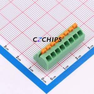 1862107 Spring Terminal Block Through hole Component (THT),P=3.5mm Connector 3.5mm Green Through Hole 8P - Product Image 1