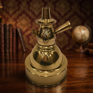 Farida Gold Bambino Chicha jetable de luxe 15 cm avec base en bois/laiton et tige en cuivre/acier inoxydable pour chicha - Product Image 3