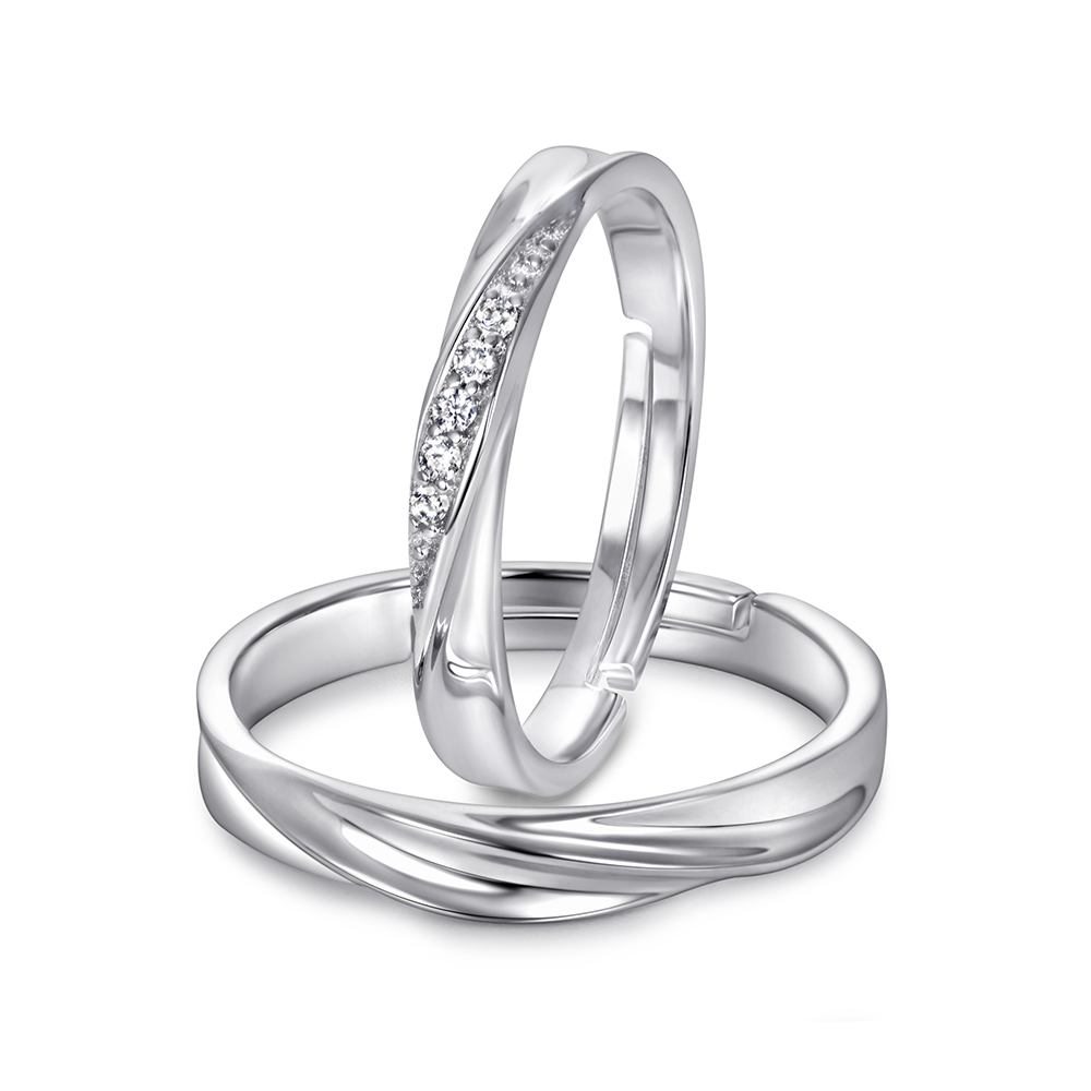 AoedeJ Anello Infinity Eternity In Argento 925 Con Zirconi, Simbolo Infinito, Regalo