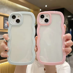 Funda de teléfono transparente a prueba de golpes con borde ondulado de Color caramelo para Niñas para IPhone 17 11 12 13 14 15 16 Plus 17 Pro Max funda trasera suave - Product Image 3