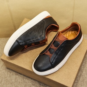Zapatos de primavera para hombre, zapatillas blancas de lona, zapatos de cuero genuino de primera calidad, zapatos de hombre modernos, a la moda, versátiles. - Product Image 2
