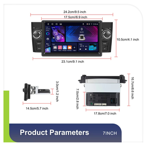 Podofo 7" 4+64G 2 Din Android Car Radio Stereo <b>Wireless</b> Carplay/Android Auto GPS/Wifi for Fiat Punto 2005-2009/Linea 2007-2011 - Product Image 5