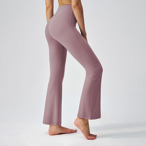 Pantalon évasé de yoga taille haute pantalon de yoga élastique à séchage rapide pour femme pantalon de fitness décontracté en plein air - Product Image 6
