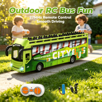 Bus scolaire télécommandé 27 MHz 1:64 5 canaux avec lumières, voiture télécommandée pour enfants, jouet de bus électrique télécommandé pour enfants