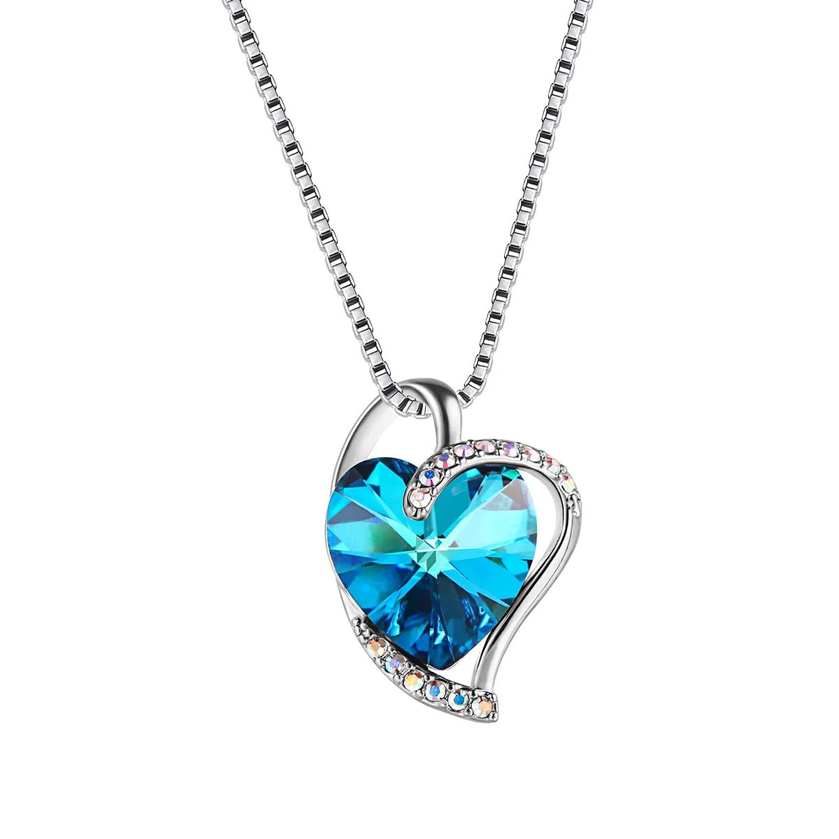 Zircon diamond Austrian love stone crystal Swarovskistone heart jewelry necklace with women