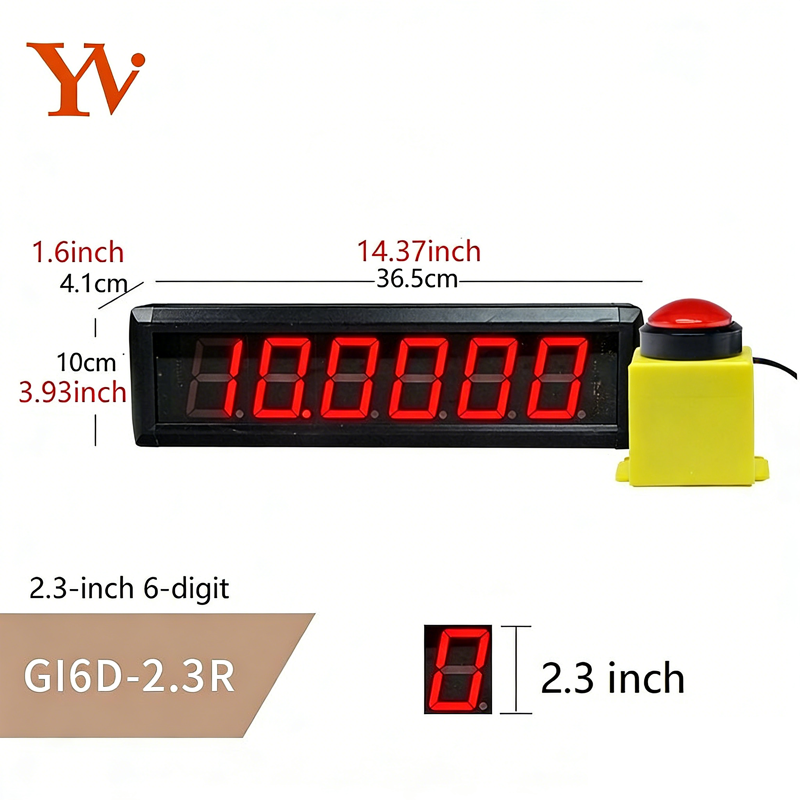 2,3 pouces 6 chiffres rouge