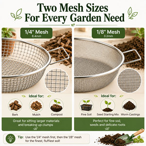 USSANXING Galvanized Steel Wire Cloth Filter Set 1/4 Inch Double Layer <b>Sieve</b> (1.0MM Wire Gauge) Model USSXCN-011 for Soil Sand - Product Image 5