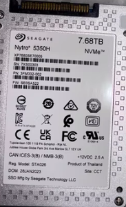 고속 PCIe 5.0 NVMe Nytro 5350H 7.68TB SSD - 2300K IOPS 엔터프라이즈급 AI/4K 비디오/데이터 센터용, 저지연 - Product Image 3