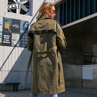 Nueva moda personalizar OEM gabardina alta con cinturón gabardina Peacoat doble botonadura impermeable primavera otoño chaqueta