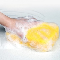 Bloc d'éponge en mousse carrée jaune absorbante haute densité de grande taille, tampon doux anti-rayures pour cire de voiture et joint de carrelage, capacité d'absorption d'eau de 250%-500%
