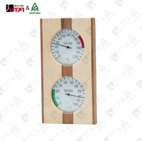Termometer Higrometer Sauna Vapasauna 2 in 1, Termo-higrometer Kayu untuk Sauna Uap Kering, Pengukur Suhu dan Kelembapan Ruangan Sauna