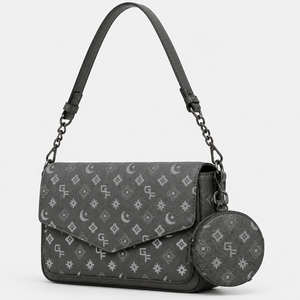 Custom Unisex Flap Crossbody Bag PU Leather Shoulder <b>Handbag</b> with Chain Strap Round Coin Pouch Casual Everyday Messenger Purse - Product Image 4