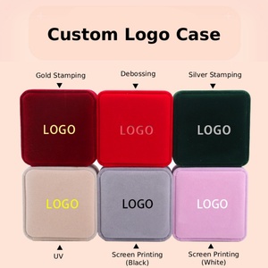 Custom Logo Red Velvet Wholesale Box Manufacturer <b>Rings</b> Earrings Pendant Jewelry Packaging Boxes Set - Product Image 5