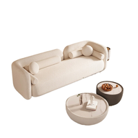 Nordisches Minimalistisches Modernes Luxus-Lammwoll-Stoff-Ecksofa-Set 2-Sitzer 3-Sitzer 4-Sitzer Hochwertiges Wohnzimmer-Sofa