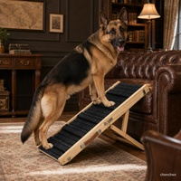 Rampe pour animaux de compagnie en bois massif, robuste et moderne, pliable, hauteur réglable, surface antidérapante en tapis, pour chiens de petite/moyenne/grande taille, canapé-lit