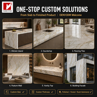 YDSTONE - Losa Grande de Mármol Calacatta Gold, Piedra Natural con Vetas Doradas para Diseño de Interiores de Villas de Lujo, Vestíbulos de Hoteles y Paredes Decorativas