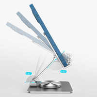Support de téléphone portable pliable pour bureau Support de téléphone portable en métal aluminium réglable à 360 rotations pour tous les téléphones iPhone iPad Tablet
