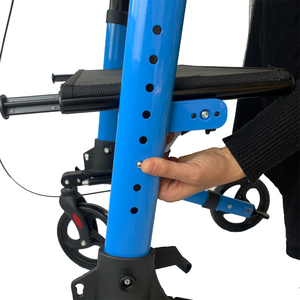 तह हल्के वजन ईमानदार वॉकर घूमना एड्स आउटडोर नई प्रतिस्थापन बैसाखी सीट के साथ एल्यूमीनियम ईमानदार Rollator वॉकर - Product Image 2