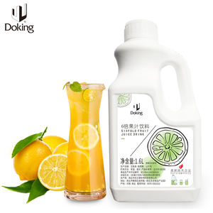 Doking Fábrica Atacado OEM ODM Qualidade Leite Chá Material Bubble Tea Ingredientes 6 Vezes Sabor Limão Xarope De Suco Concentrado - Product Image 1