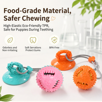 Jouet interactif pour chien avec ventouse, balle à mâcher, distributeur de nourriture, résistant aux morsures, pour soulager l'ennui et l'entraînement, pour usage en intérieur