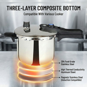 Olla a Presión de Acero Inoxidable E-TOP con Características de Seguridad, Cocción Rápida y Uniforme para Comidas Saludables, Olla a Presión para Sopas - Product Image 3