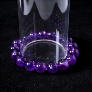 กำไลข้อมืออเมทิสต์ธรรมชาติขายส่ง หลายขนาด 6/8/9/10/12 มม. สไตล์ฮวงจุ้ยทางศาสนา สำหรับงานแต่งงานหรือเป็นของขวัญสำหรับผู้หญิงผู้ชาย - Product Image 5