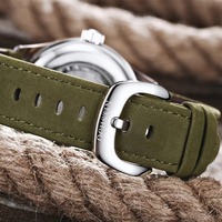 Montre mécanique pour homme OCHSTIN, montre de pilote de luxe à remontage automatique, bracelet en cuir véritable, cadran en verre, aiguilles, date automatique, cadeau