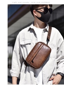 PU Leather Crossbody <b>Bag</b> Cell Phone Purse Luxury Leather Messenger <b>Bag</b> Genuine Leather Shoulder <b>Bag</b> for Men - Product Image 6