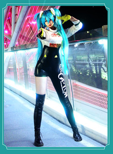 Hatsune ชุดแข่งสูตรมิกุ, ชุดคอสเพลย์คอสเพลย์ผ้าฝ้ายชุดการแสดงชุดพิมพ์ลายดิจิตอลสำหรับผู้ใหญ่ของผู้หญิง - Product Image 3