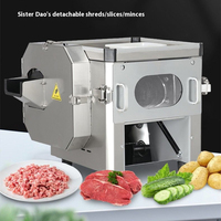Trancheuse à viande domestique, machine à découper la viande électrique de comptoir pour hacher et trancher