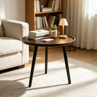 Table basse ronde en bois, moderne, minimaliste, durable, facile à nettoyer, personnalisable, idéale pour le salon