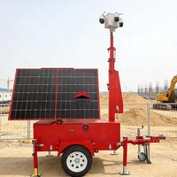 Cámara de Seguridad Portátil con Energía Solar 5G, Remolque CCTV con Paneles Solares Móviles para Monitoreo de Parques Químicos