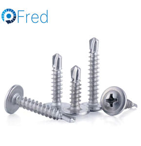 Vis autoperceuse à tête bombée ST6.5 Acier inoxydable SUS410 Finition zinguée et polie Fixation en laiton pour les industries minières - Product Image 1