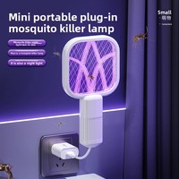 Nouveau modèle 2026 – Lampe anti-moustiques électrique et raquette anti-insectes combinées, silencieuses, compactes, portables, pour intérieur, avec lumière bleue anti-moustiques