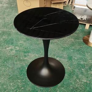 Bán Buôn Phật Sơn Nhà Hàng Dia.80 * 75 Bàn Ăn Trumpet Giống Như Kim Loại <span class=keywords><strong>Tulip</strong></span> Thiêu Kết Đá Vòng Bàn Cà Phê Trắng - Product Image 2