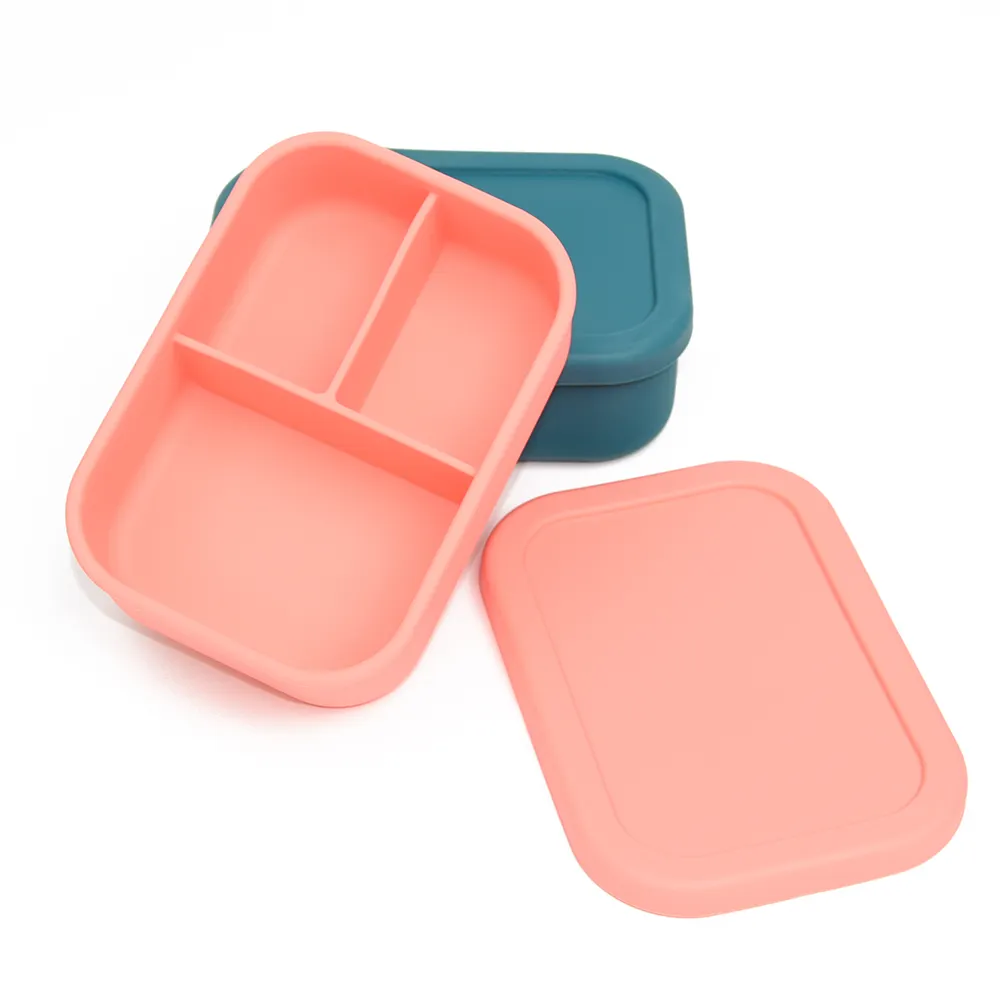 Recipiente De Armazenamento De Alimentos Salada À Prova De Fugas Silicone Lunch Box Set Crianças Durável Bpa Livre Silicone Bento Lunch Box Para Crianças