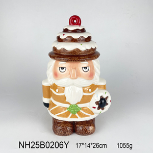 Barattolo per Biscotti a Forma di Pupazzo di Neve con Cono Gelato - Ceramica Dipinta a Mano 3D, Decorazione Invernale Personalizzata per <span class=keywords><strong>Cucina</strong></span> e Festività - Product Image 5