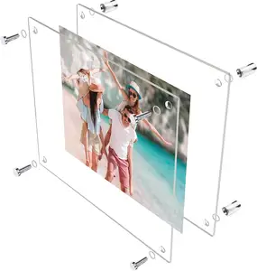 11x17 Clear Acrylic Wall Mount Frameless Picture Frame Full Frame 14.5x18.5 for Degree Certificates Artwork Family Portraits
