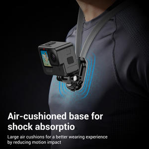 Soporte para cámara de acción compatible para el cuello, rotación de <span class=keywords><strong>360</strong></span>°, diseño flexible, amortiguación de movimiento, construcción de silicona y aleación de aluminio - Product Image 4